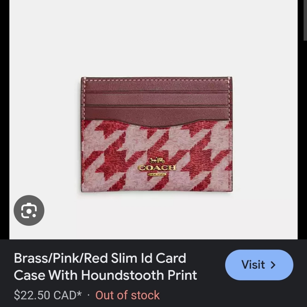 COACH SLIM ID CARD CASE WITH HOUNDSTOOTH PRINT